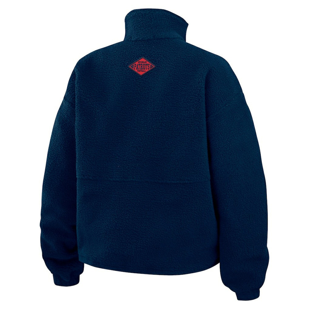 New England Patriots WEAR by Erin Andrews Women's Polar Fleece Half-Zip Jacket - Navy sale