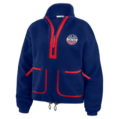 New York Giants WEAR by Erin Andrews Women's Polar Fleece Half-Zip Jacket - Royal discount