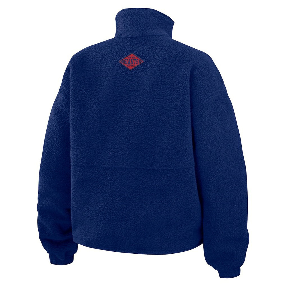 New York Giants WEAR by Erin Andrews Women's Polar Fleece Half-Zip Jacket - Royal discount