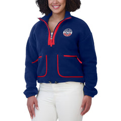 New York Giants WEAR by Erin Andrews Women's Polar Fleece Half-Zip Jacket - Royal discount