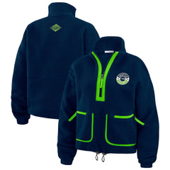 Seattle Seahawks WEAR by Erin Andrews Women's Polar Fleece Half-Zip Jacket - College Navy online