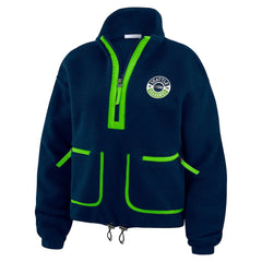 Seattle Seahawks WEAR by Erin Andrews Women's Polar Fleece Half-Zip Jacket - College Navy online