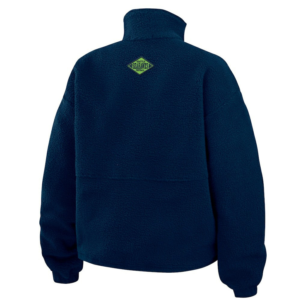 Seattle Seahawks WEAR by Erin Andrews Women's Polar Fleece Half-Zip Jacket - College Navy online