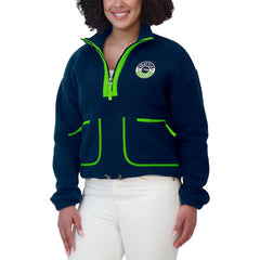 Seattle Seahawks WEAR by Erin Andrews Women's Polar Fleece Half-Zip Jacket - College Navy online