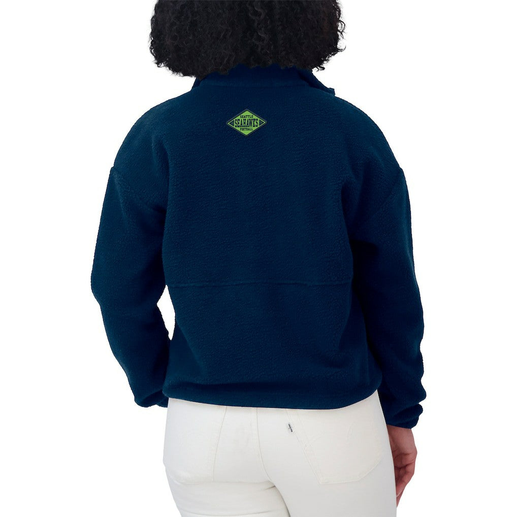 Seattle Seahawks WEAR by Erin Andrews Women's Polar Fleece Half-Zip Jacket - College Navy online