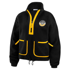 Pittsburgh Steelers WEAR by Erin Andrews Women's Polar Fleece Half-Zip Jacket - Black discount