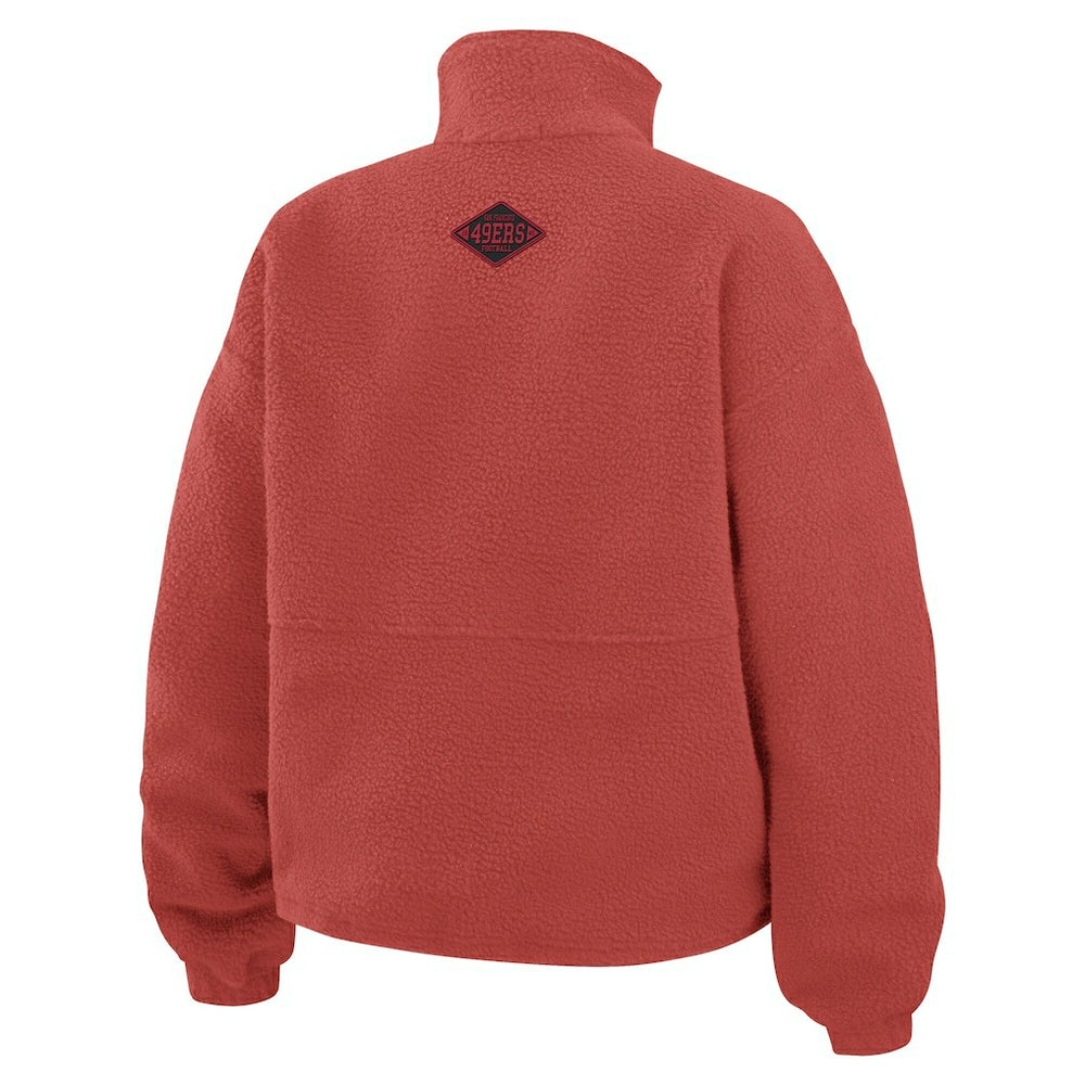 San Francisco 49ers WEAR by Erin Andrews Women's Polar Fleece Half-Zip Jacket - Scarlet on sale