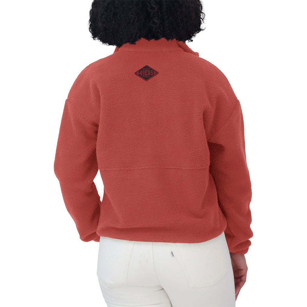 San Francisco 49ers WEAR by Erin Andrews Women's Polar Fleece Half-Zip Jacket - Scarlet on sale