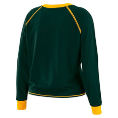 Green Bay Packers WEAR by Erin Andrews Women's Tie-Front Long Sleeve Top - Green/Gold cheap