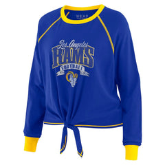 Los Angeles Rams WEAR by Erin Andrews Women's Tie-Front Long Sleeve Top - Royal/Gold online