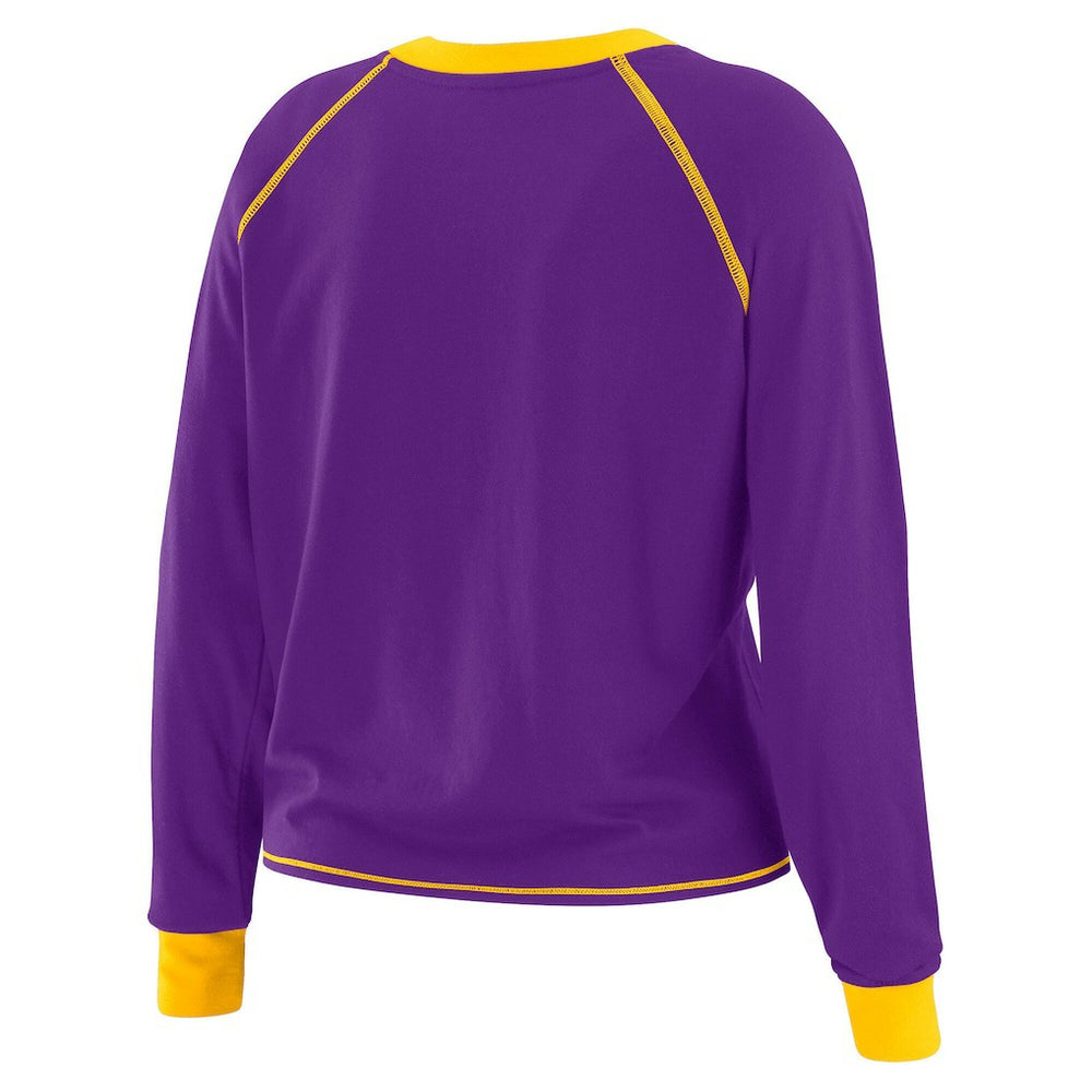 Minnesota Vikings WEAR by Erin Andrews Women's Tie-Front Long Sleeve Top - Purple/Gold online