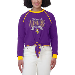 Minnesota Vikings WEAR by Erin Andrews Women's Tie-Front Long Sleeve Top - Purple/Gold online
