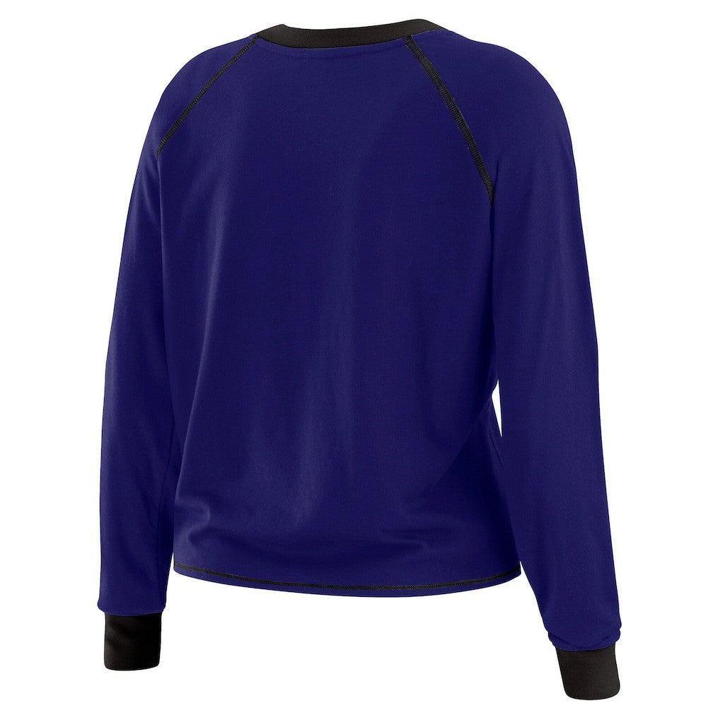 Baltimore Ravens WEAR by Erin Andrews Women's Tie-Front Long Sleeve Top - Purple/Black cheap