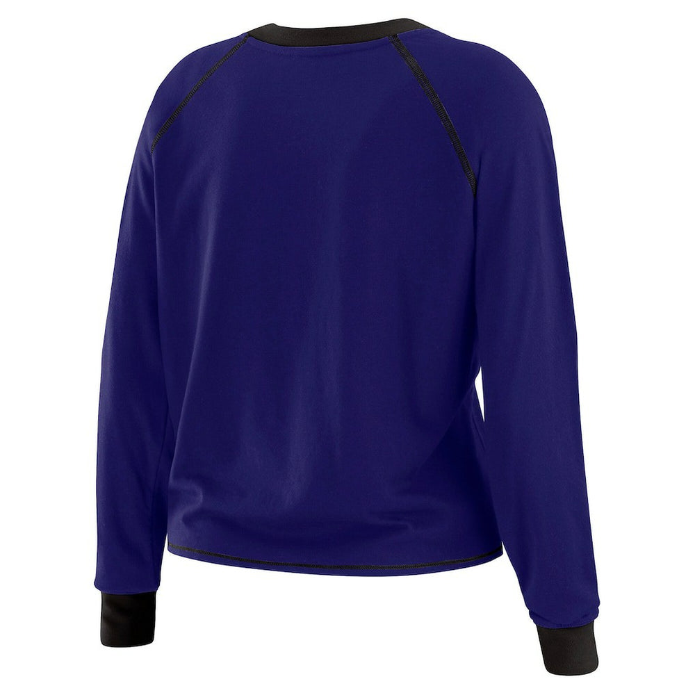 Baltimore Ravens WEAR by Erin Andrews Women's Tie-Front Long Sleeve Top - Purple/Black cheap