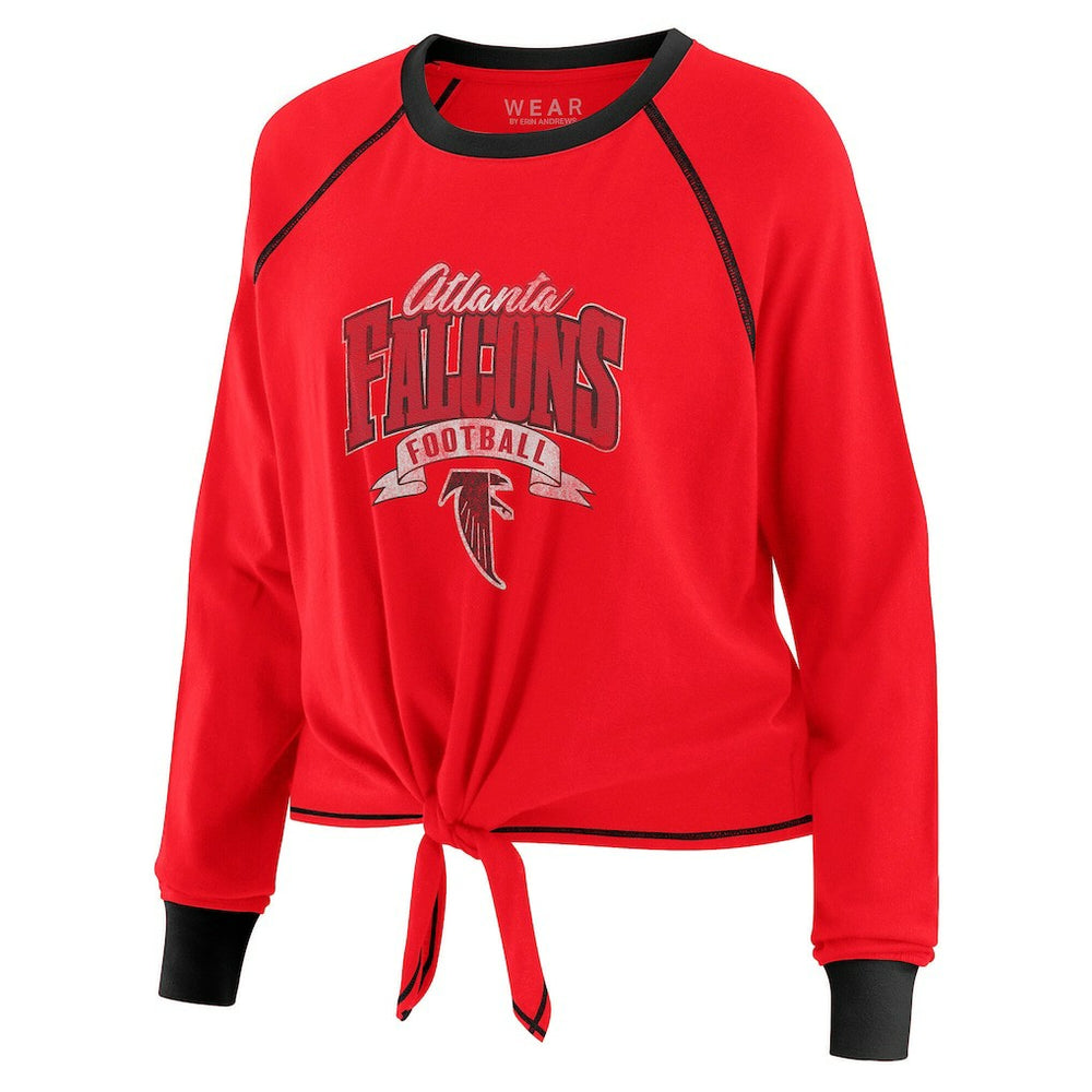 Atlanta Falcons WEAR by Erin Andrews Women's Tie-Front Long Sleeve Top - Red/Black outlet