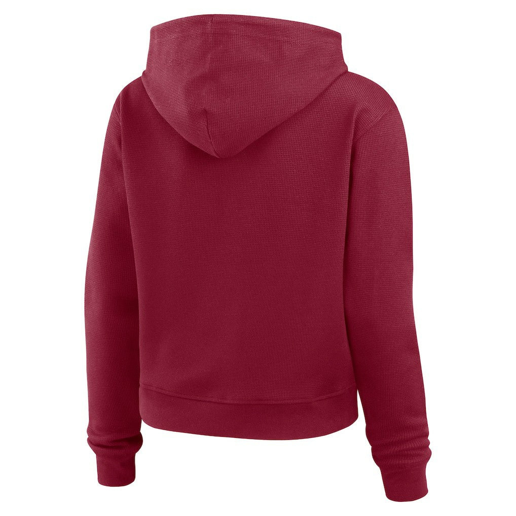 Washington Commanders WEAR by Erin Andrews Women's Waffle Hoodie Pullover Top - Burgundy cheap