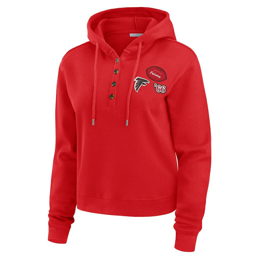 Atlanta Falcons WEAR by Erin Andrews Women's Waffle Hoodie Pullover Top - Scarlet online