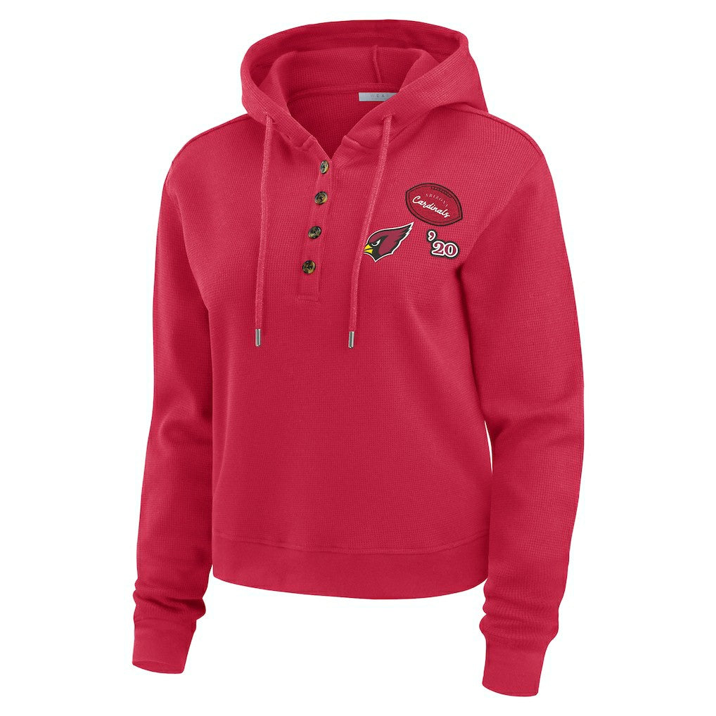 Arizona Cardinals WEAR by Erin Andrews Women's Waffle Hoodie Pullover Top - Cardinal outlet