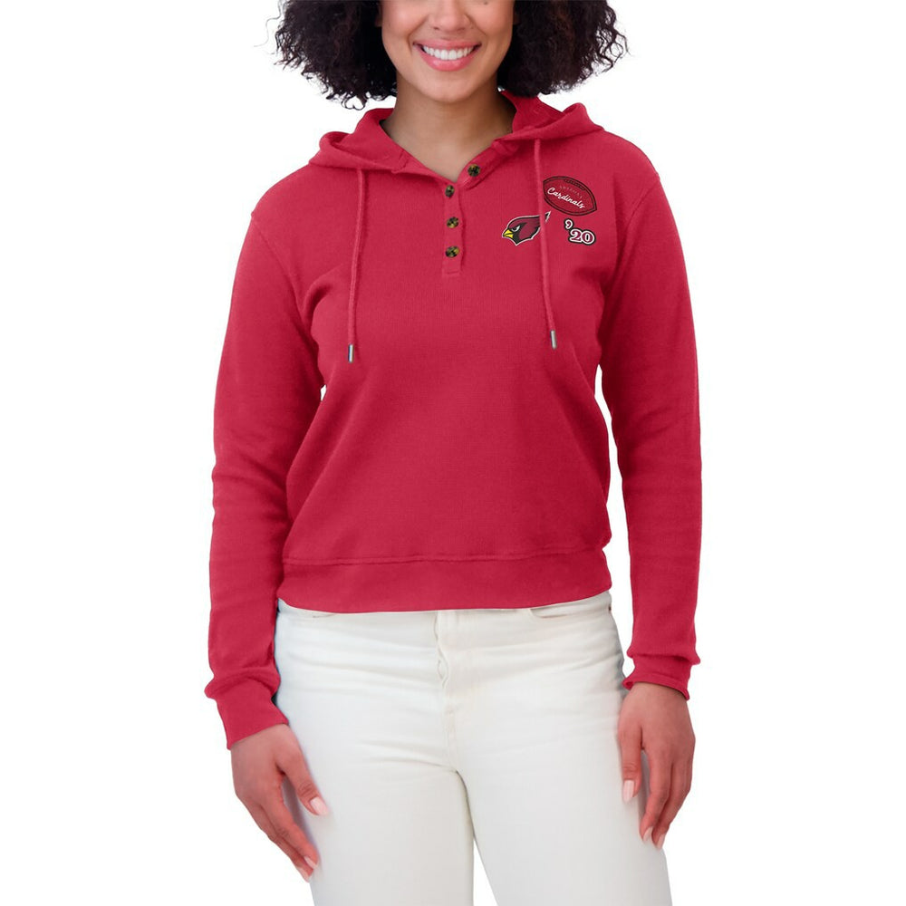 Arizona Cardinals WEAR by Erin Andrews Women's Waffle Hoodie Pullover Top - Cardinal outlet