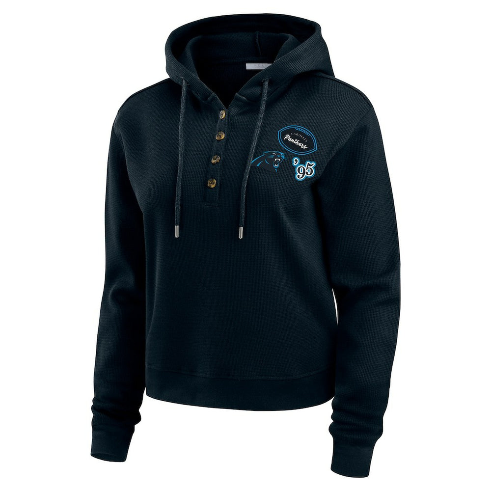 Carolina Panthers WEAR by Erin Andrews Women's Waffle Hoodie Pullover Top - Navy outlet