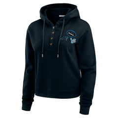 Carolina Panthers WEAR by Erin Andrews Women's Waffle Hoodie Pullover Top - Navy outlet
