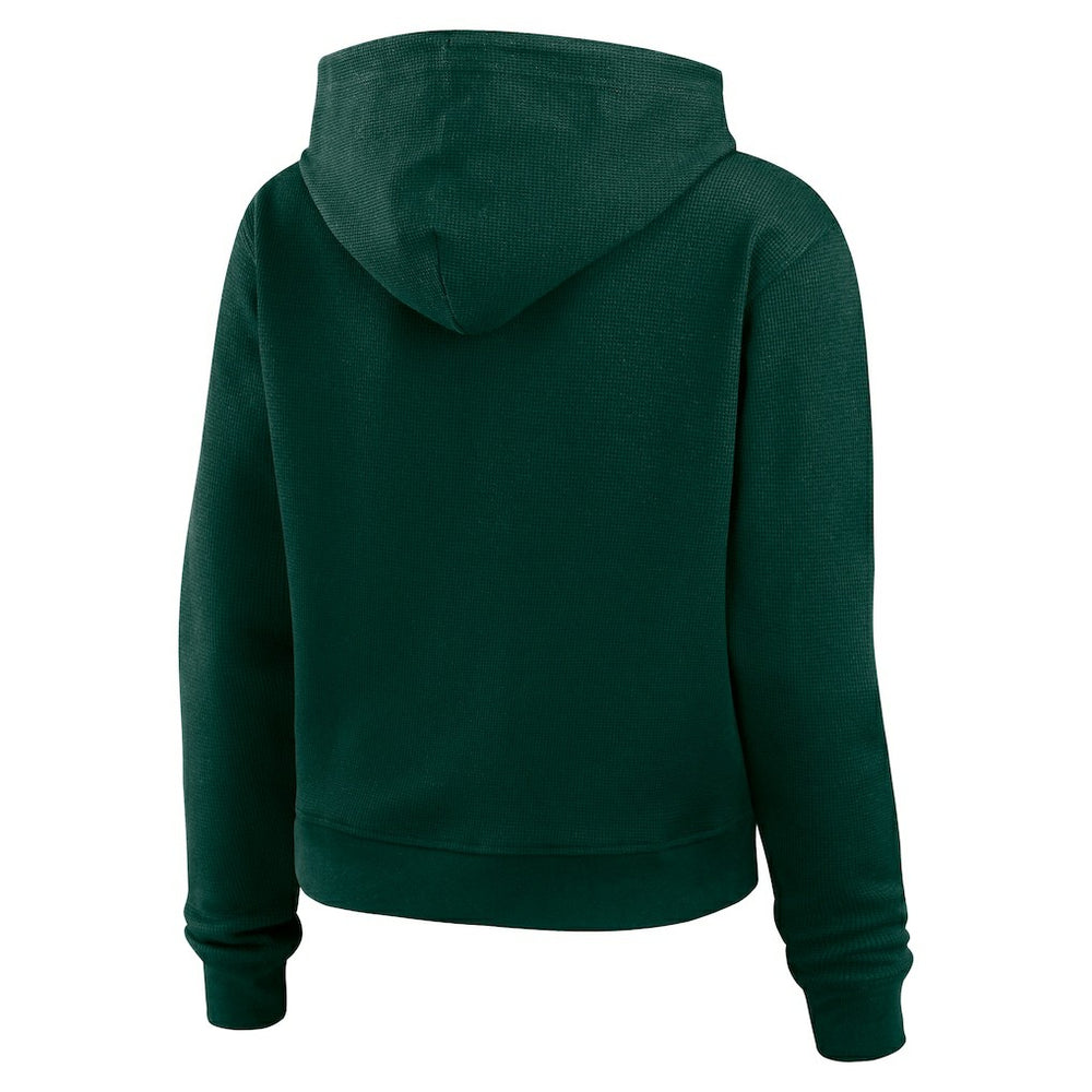 Green Bay Packers WEAR by Erin Andrews Women's Waffle Hoodie Pullover Top - Green on sale