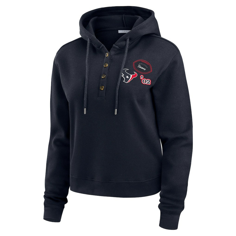Houston Texans WEAR by Erin Andrews Women's Waffle Hoodie Pullover Top - Navy discount