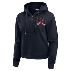 Houston Texans WEAR by Erin Andrews Women's Waffle Hoodie Pullover Top - Navy discount