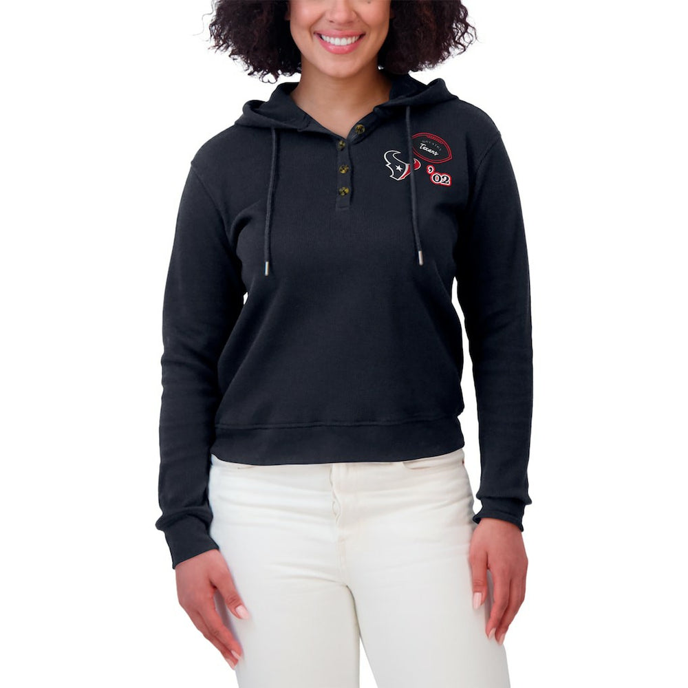 Houston Texans WEAR by Erin Andrews Women's Waffle Hoodie Pullover Top - Navy discount