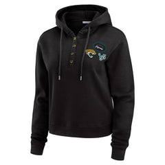 Jacksonville Jaguars WEAR by Erin Andrews Women's Waffle Hoodie Pullover Top - Black discount