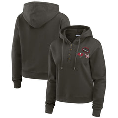 Tampa Bay Buccaneers WEAR by Erin Andrews Women's Waffle Hoodie Pullover Top - Pewter outlet