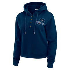 Tennessee Titans WEAR by Erin Andrews Women's Waffle Hoodie Pullover Top - Navy cheap