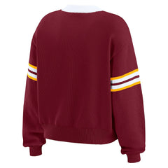 Washington Commanders WEAR by Erin Andrews Women's Lace-Up Pullover Sweatshirt - Burgundy on sale
