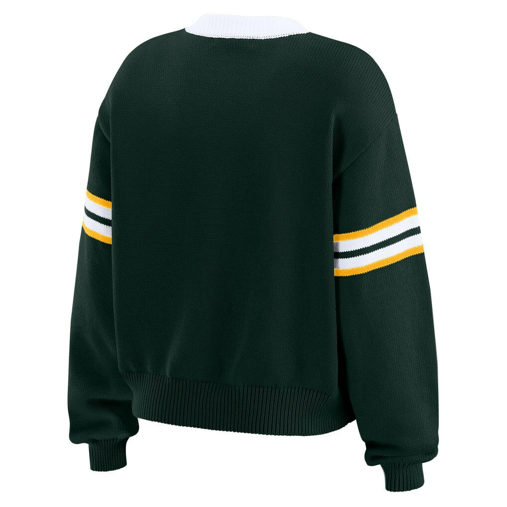 Green Bay Packers WEAR by Erin Andrews Women's Lace-Up Pullover Sweatshirt - Green on sale