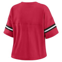 Arizona Cardinals WEAR by Erin Andrews Women's Color Block Boxy Modest Crop V-Neck T-Shirt - Cardinal online