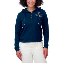Dallas Cowboys WEAR by Erin Andrews Women's Waffle Hoodie Pullover Top - Navy for sale