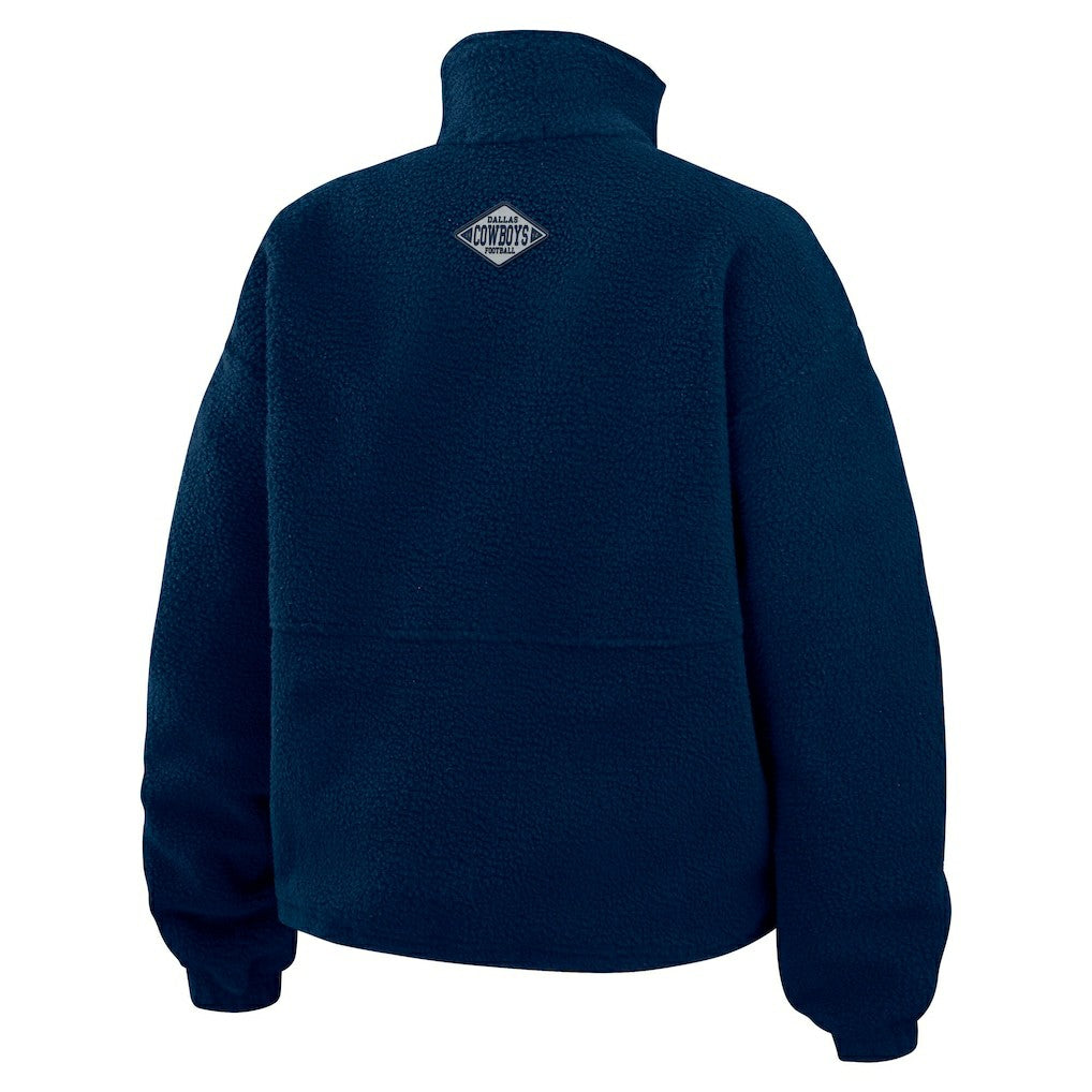 Dallas Cowboys WEAR by Erin Andrews Women's Polar Fleece Half-Zip Jacket - Navy for sale