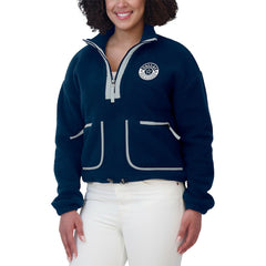 Dallas Cowboys WEAR by Erin Andrews Women's Polar Fleece Half-Zip Jacket - Navy for sale