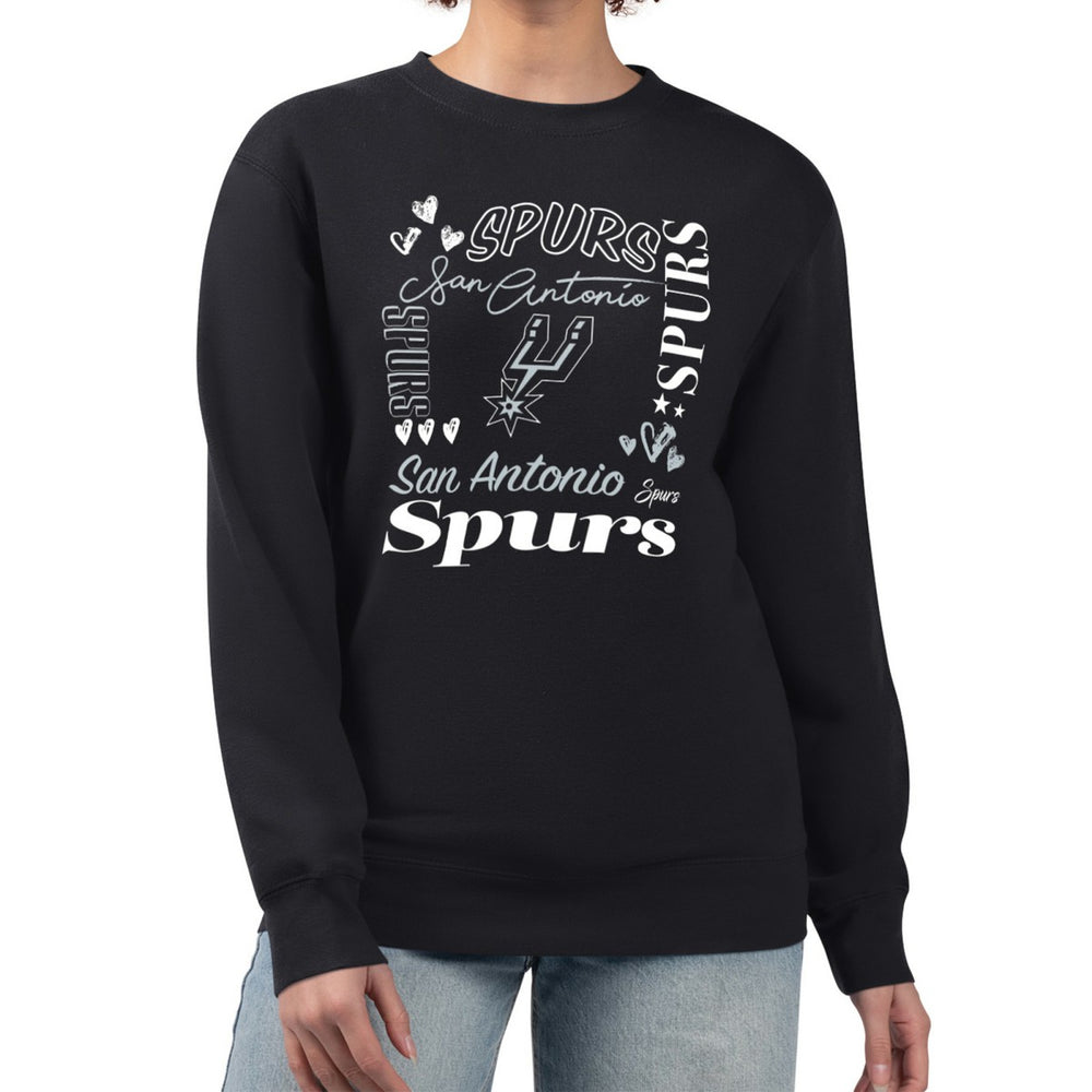 San Antonio Spurs G-III 4Her by Carl Banks Women's Collage Team Graphic Fleece Pullover Sweatshirt - Black shop