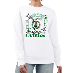 Boston Celtics G-III 4Her by Carl Banks Women's Collage Team Graphic Fleece Pullover Sweatshirt - White for sale
