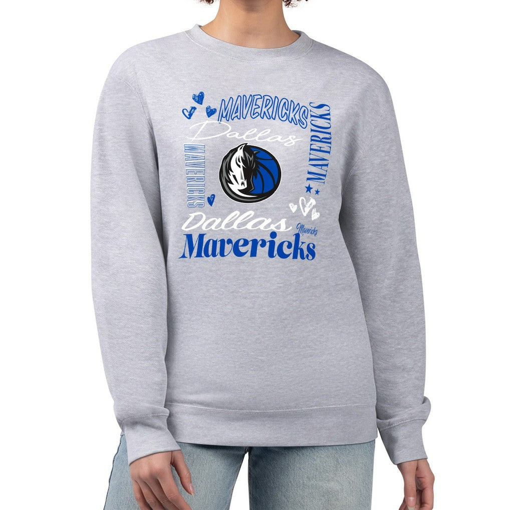 Dallas Mavericks G-III 4Her by Carl Banks Women's Collage Team Graphic Fleece Pullover Sweatshirt sale - Heather Gray discount