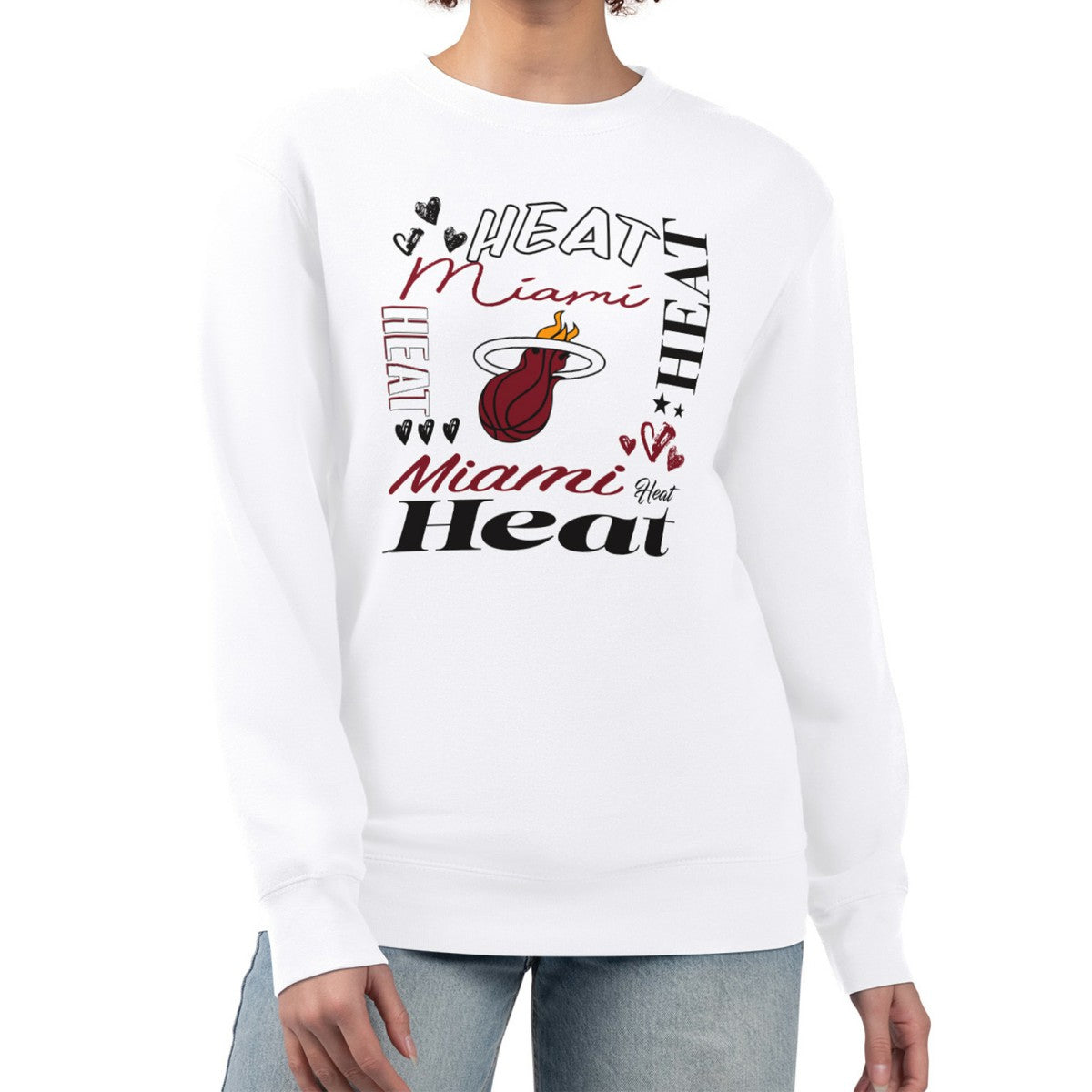Miami Heat G-III 4Her by Carl Banks Women's Collage Team Graphic Fleece Pullover Sweatshirt - White discount