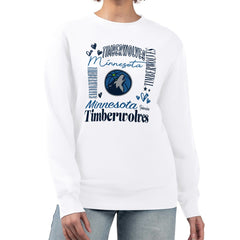 Minnesota Timberwolves G-III 4Her by Carl Banks Women's Collage Team Graphic Fleece Pullover Sweatshirt - White shop