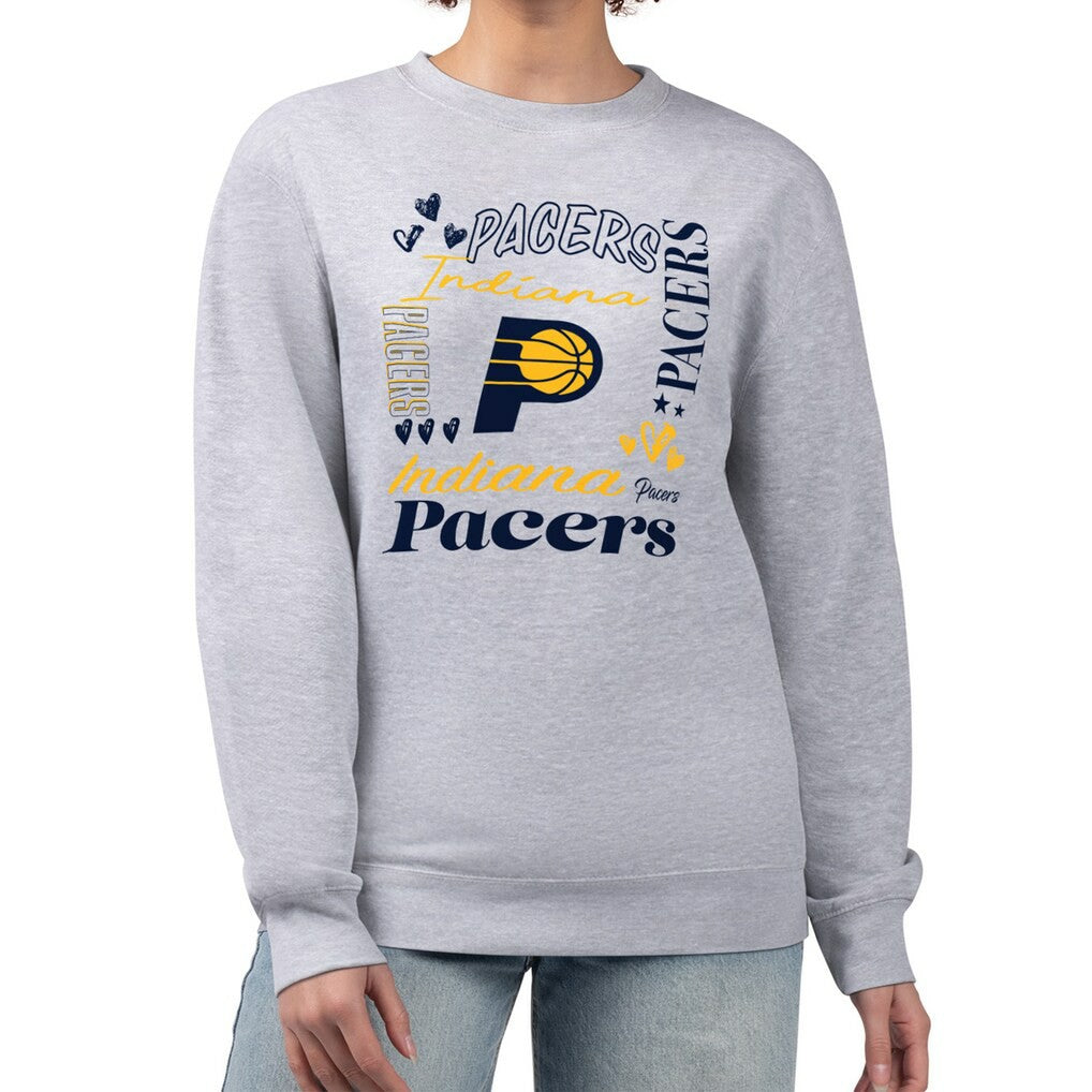 Indiana Pacers G-III 4Her by Carl Banks Women's Collage Team Graphic Fleece Pullover Sweatshirt - Heather Gray for sale