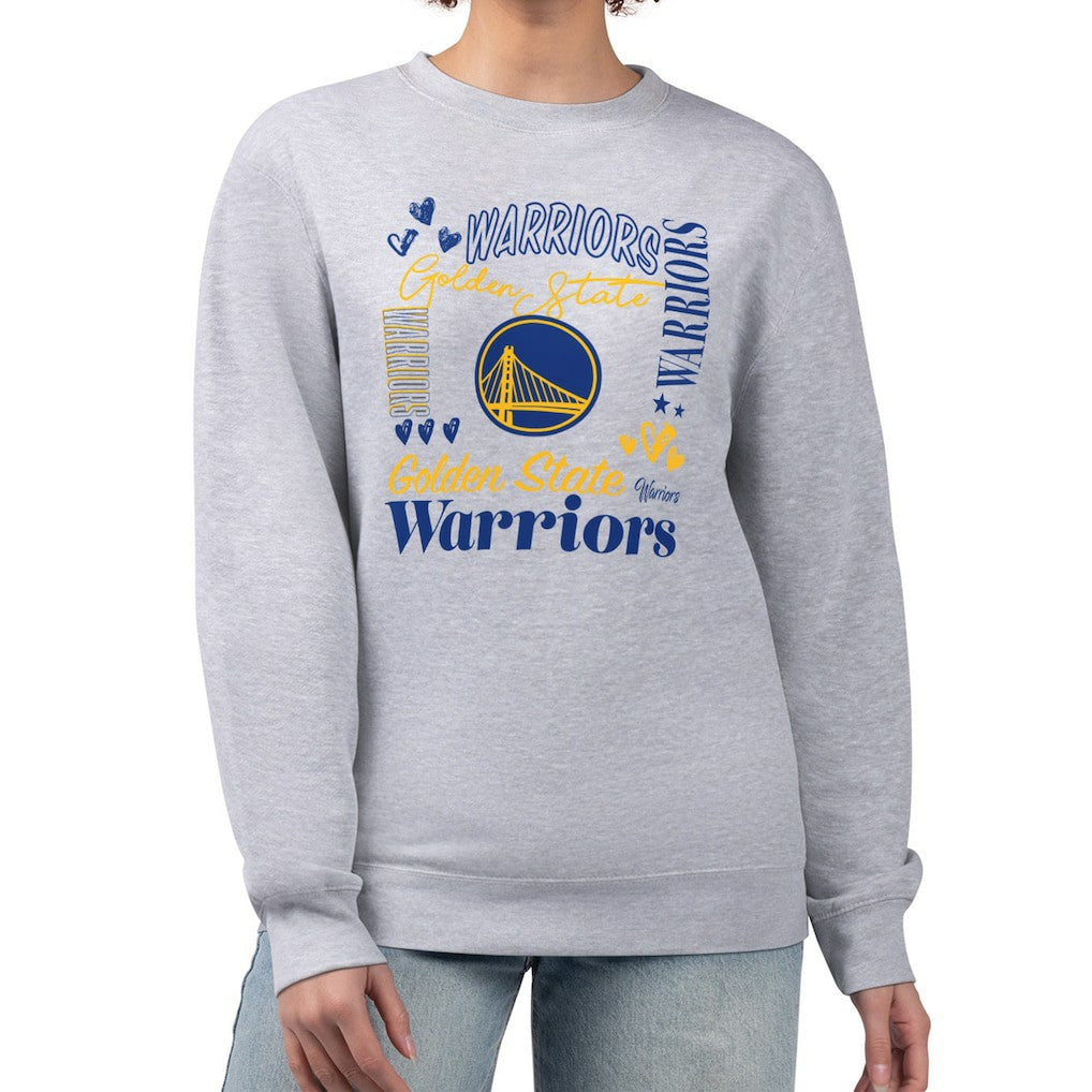 Golden State Warriors G-III 4Her by Carl Banks Women's Collage Team Graphic Fleece Pullover Sweatshirt sale - Heather Gray sale