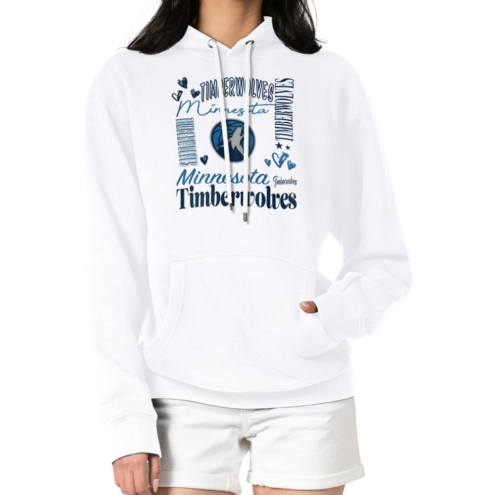 Minnesota Timberwolves G-III 4Her by Carl Banks Women's Team Collage Graphic Fleece Pullover Hoodie - White outlet