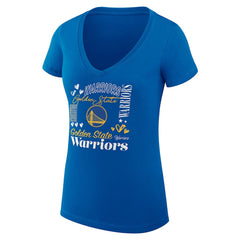 Golden State Warriors G-III 4Her by Carl Banks Women's Super-Slim Fit Lightweight Team Name Collage Graphic V-Neck T-Shirt sale - Royal sale
