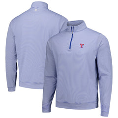 Texas Rangers Peter Millar Perth Sugar Stripe Performance Quarter-Zip Top - Royal