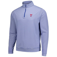 Texas Rangers Peter Millar Perth Sugar Stripe Performance Quarter-Zip Top - Royal