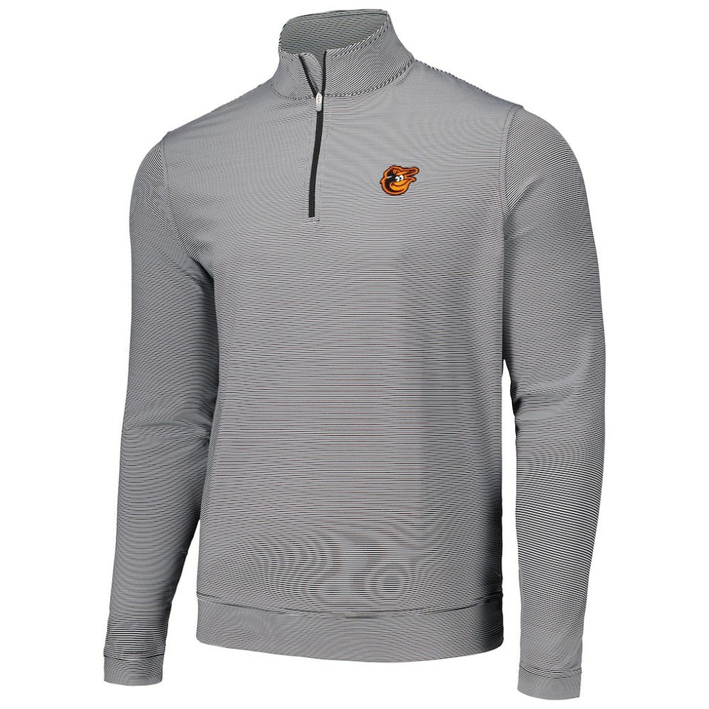 Baltimore Orioles Peter Millar Perth Sugar Stripe Performance Quarter-Zip Top - Black